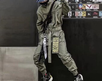 Techwear Black Jumpsuit - Etsy Canada