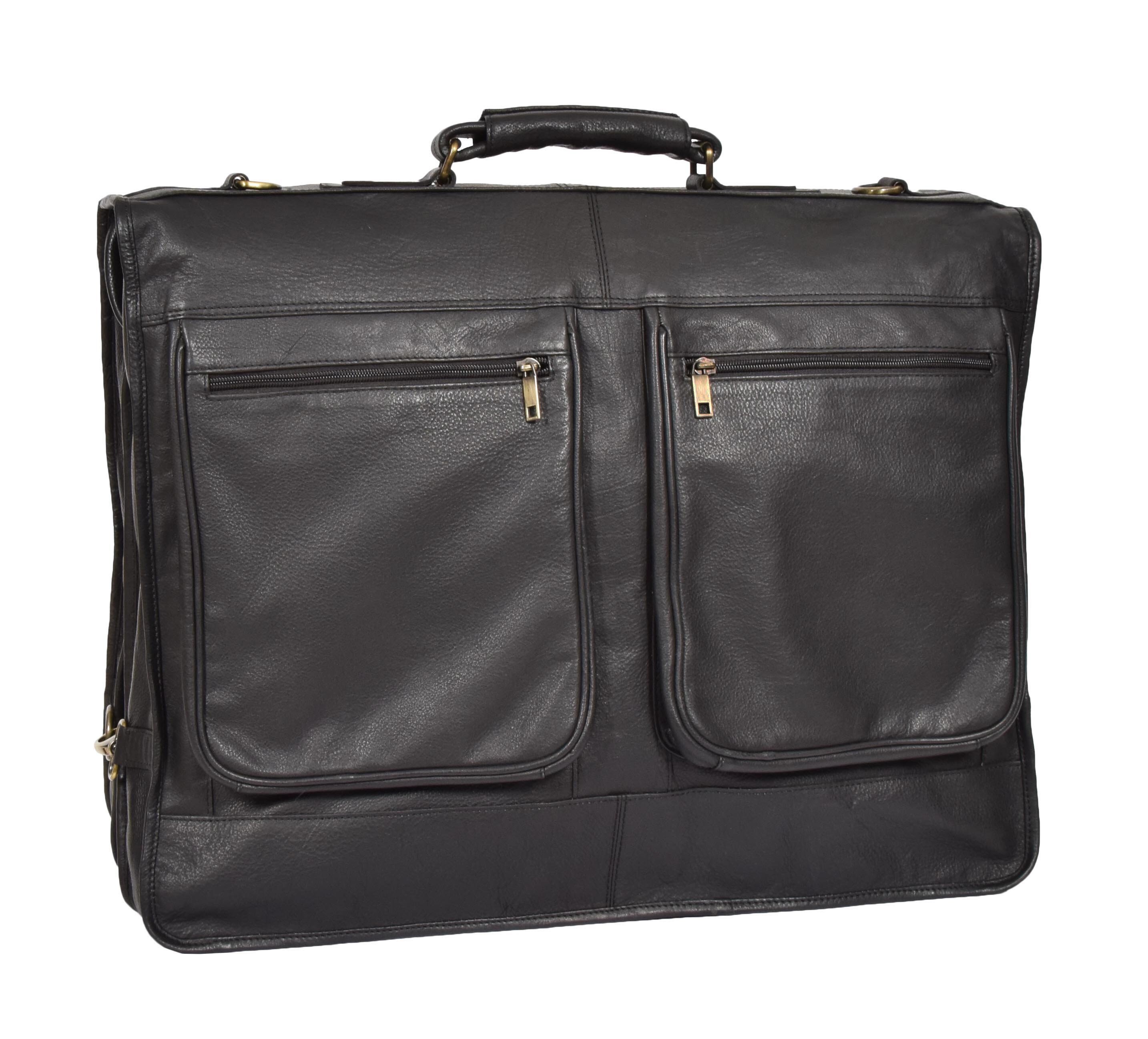 DR315 Genuine Luxury Leather Suit Garment Dress Carriers Black Etsy