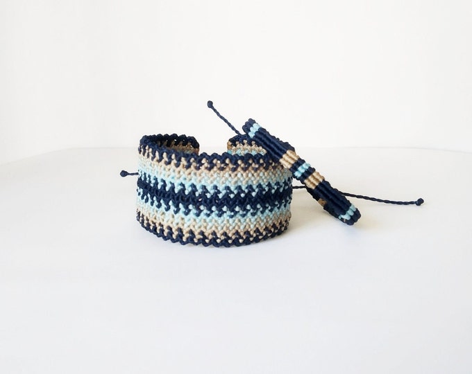 Ethnic Macrame Bracelet, Men Braided Bracelet, Set of 2 Woven Men ...