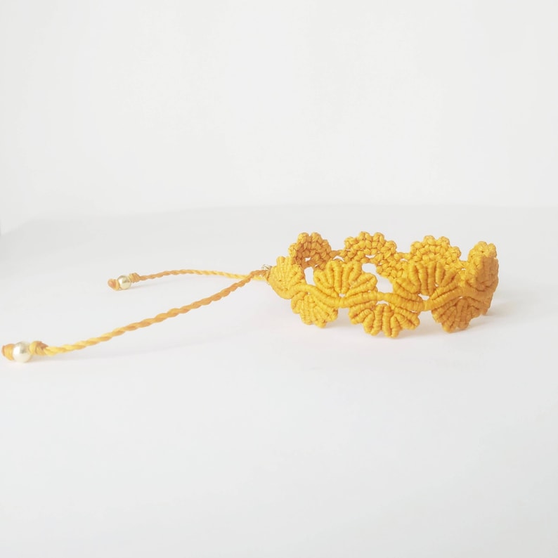 Macrame Flower Bracelet Etsy