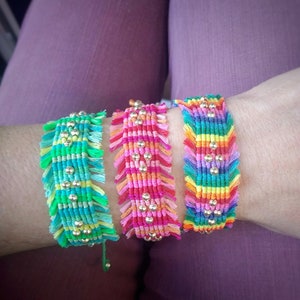 Colorful Boho Bracelet, Boho Jewelry For Women, Autumn Jewelry, Knotted Macrame Bracelet