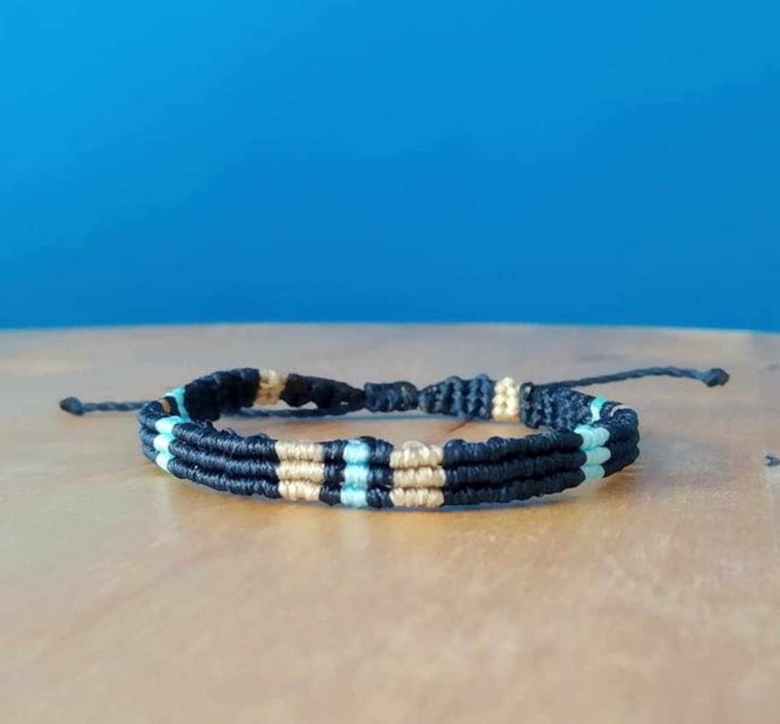 Ethnic Macrame Bracelet Men Braided Bracelet Set of 2 Woven | Etsy