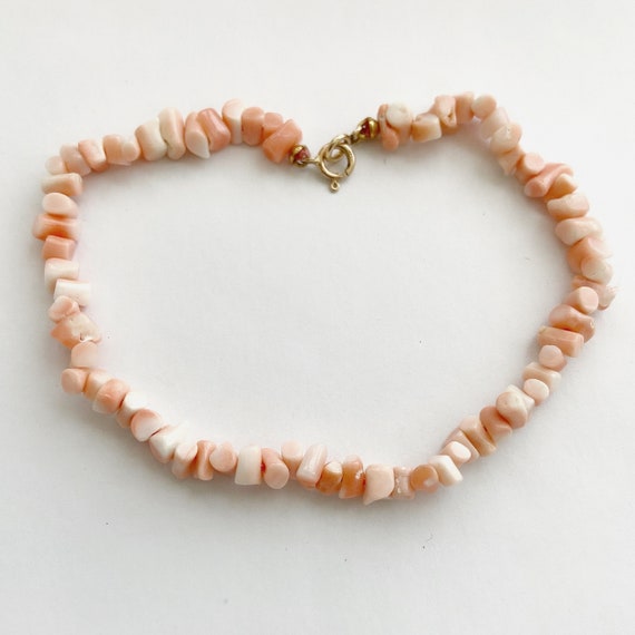 Genuine Angel Skin Coral Bracelet with 14K Solid … - image 2