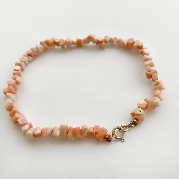 Genuine Angel Skin Coral Bracelet with 14K Solid … - image 7