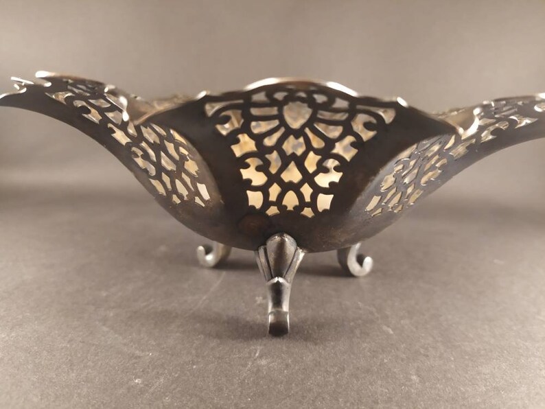 Decorative Metal Bowl Vintage Metal Bowl Candy Tray Bowl on Etsy