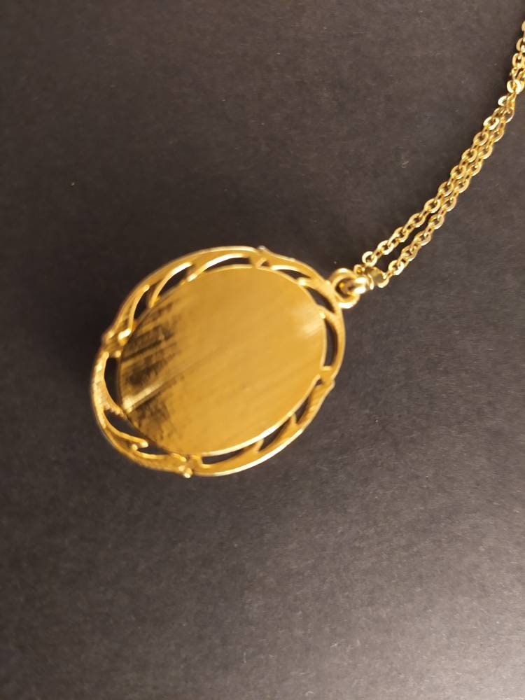 Hanger ketting Vintage Rode Bloem Ovale Hanger Rode Ketting Etsy