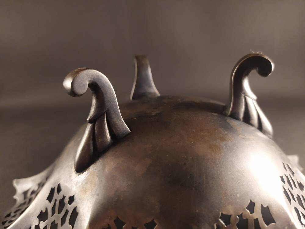Decorative Metal Bowl Vintage Metal Bowl Candy Tray Bowl on Etsy