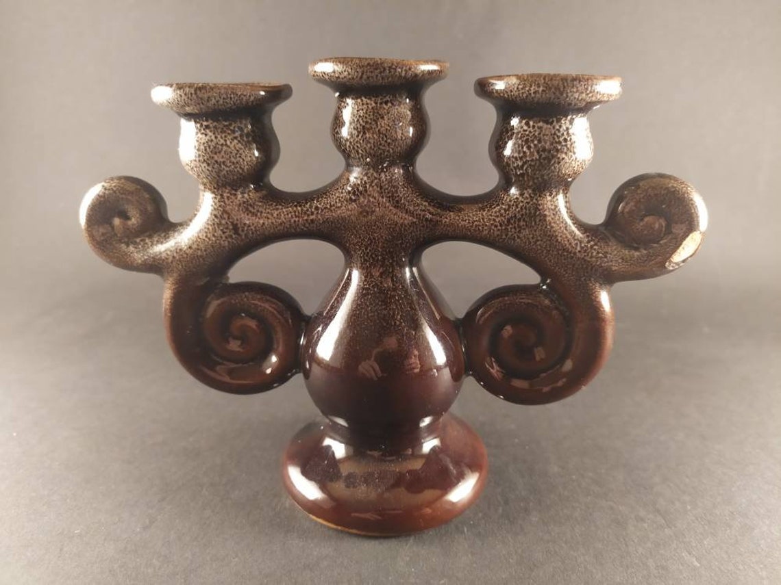 Vintage Candlestick Three Ceramic Branches Small Ceramic Etsy Denmark