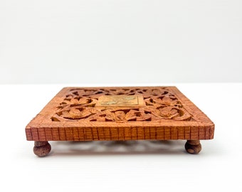 Wooden carved trivet / hot pot stand