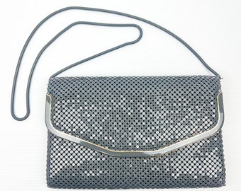 Vintage grey and gold mesh purse