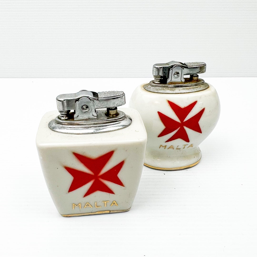 Vintage Malta Lighter Set of 2 Made in Japan Etsy