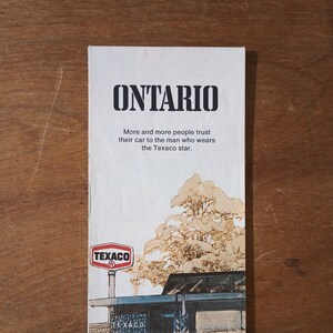 Vintage Texaco Road Map - Ontario - 1971
