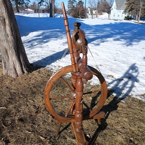 Vintage Upright or Castle Style Spinning Wheel - Decorative