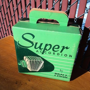 Vintage Toy Accordion with Case - &quot;Proll-o-Tone Super Accordion&quot; - Works!