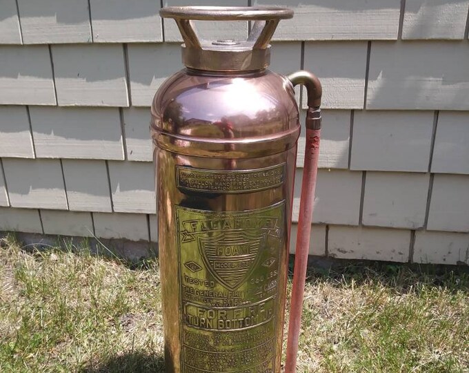 Vintage Copper Fire Extinguisher floafome the General Fire Truck Corp