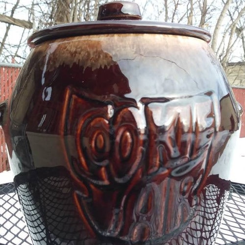 Vintage Brown Stoneware Dutch Oven 3 Quart Etsy