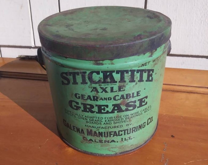 Vintage Grease Container Sticktite Axle Gear and Cable Grease Galena