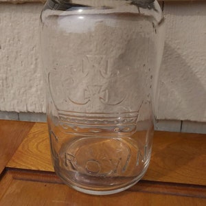 Vintage Crown Mason Jar - with Glass Lid - Made in Canada