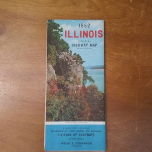 Vintage Road Map - Illinois - 1952 - Excellent Condition