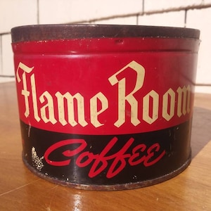 Vintage &quot;Flame Room&quot; Coffee Tin