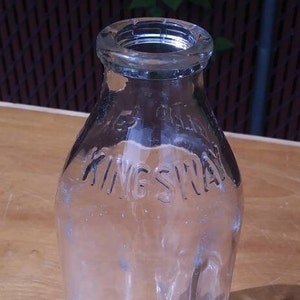 Vintage One Quart Milk Bottle - Kingsway - Glen Oaks