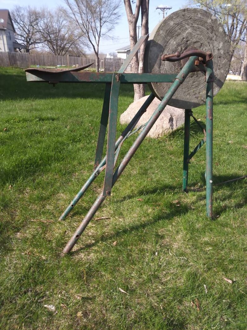 Vintage Hand Powered Grinding Wheel or Sharpening Stone Etsy