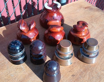 Group of 9 Vintage Ceramic Insulators