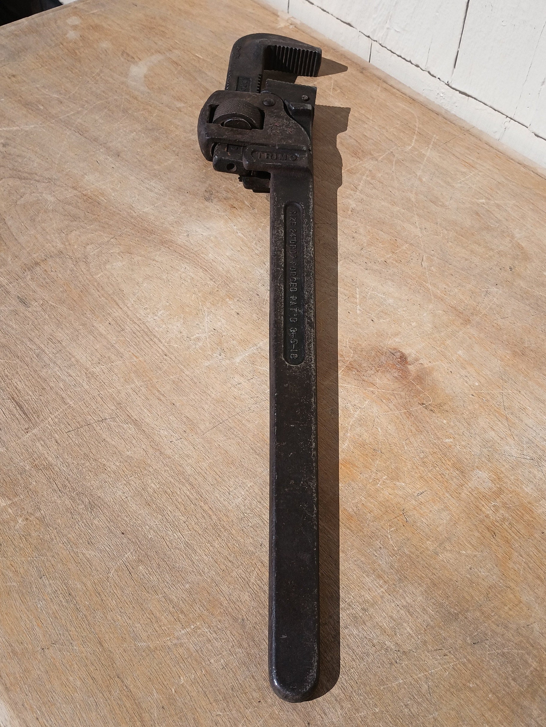 Vintage Adjustable Pipe Wrench - 24 Inch - Trimont