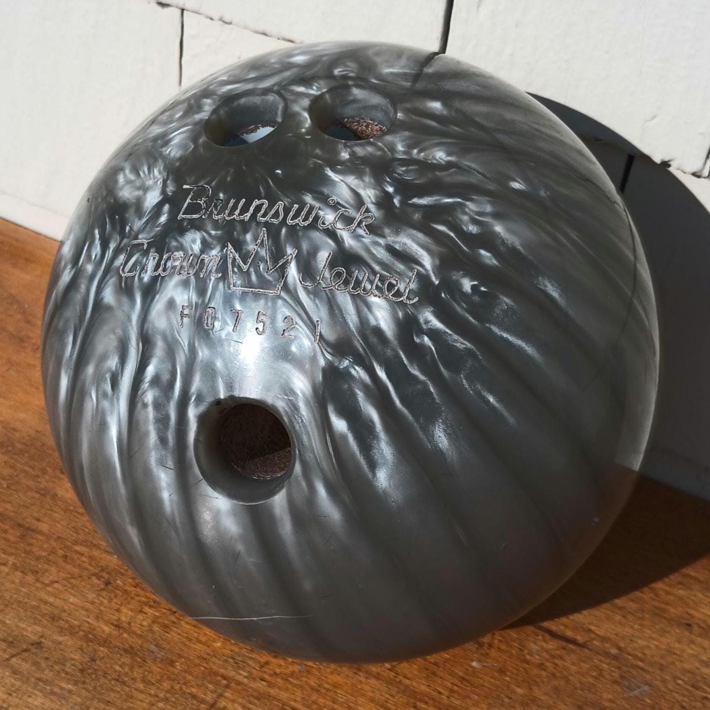Vintage Bowling Ball - Brunswick Crown Jewel - Swirly Silver - Etsy