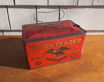 Vintage Union Jack Cut Plug Tobacco Tin With Lid - Rare