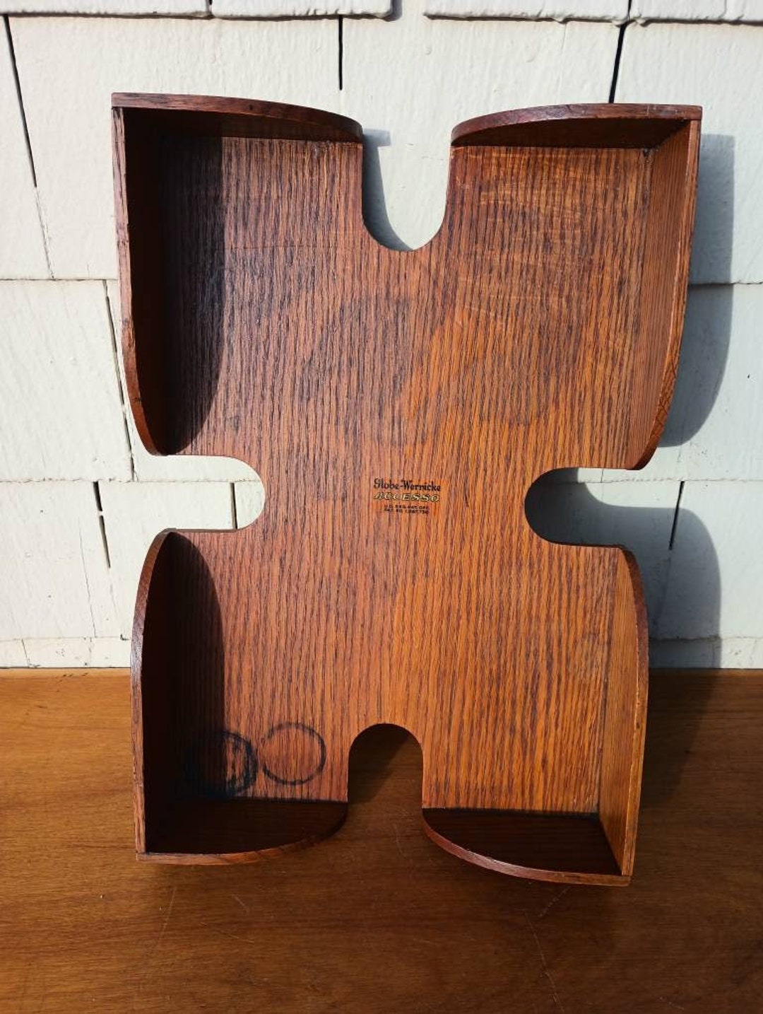 Vintage Oak Globe Wernicke Desk Tray With Dovetailed Corners Etsy