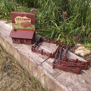 Vintage Model Railroad Log Cabin Kit with Original Box