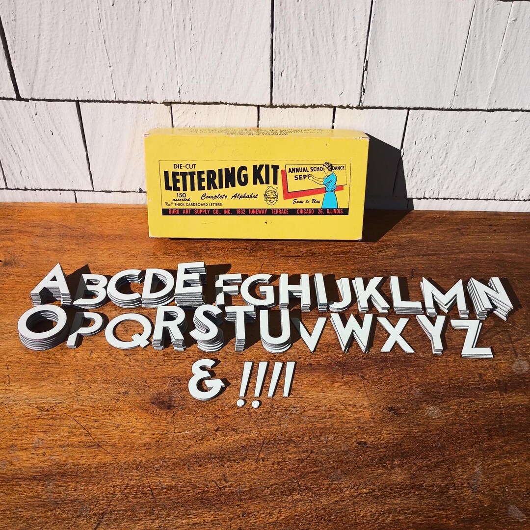 Duro Lettering Vintage Lettering Kit - Duro Die-cut Letters - Colorful Box With Great ...