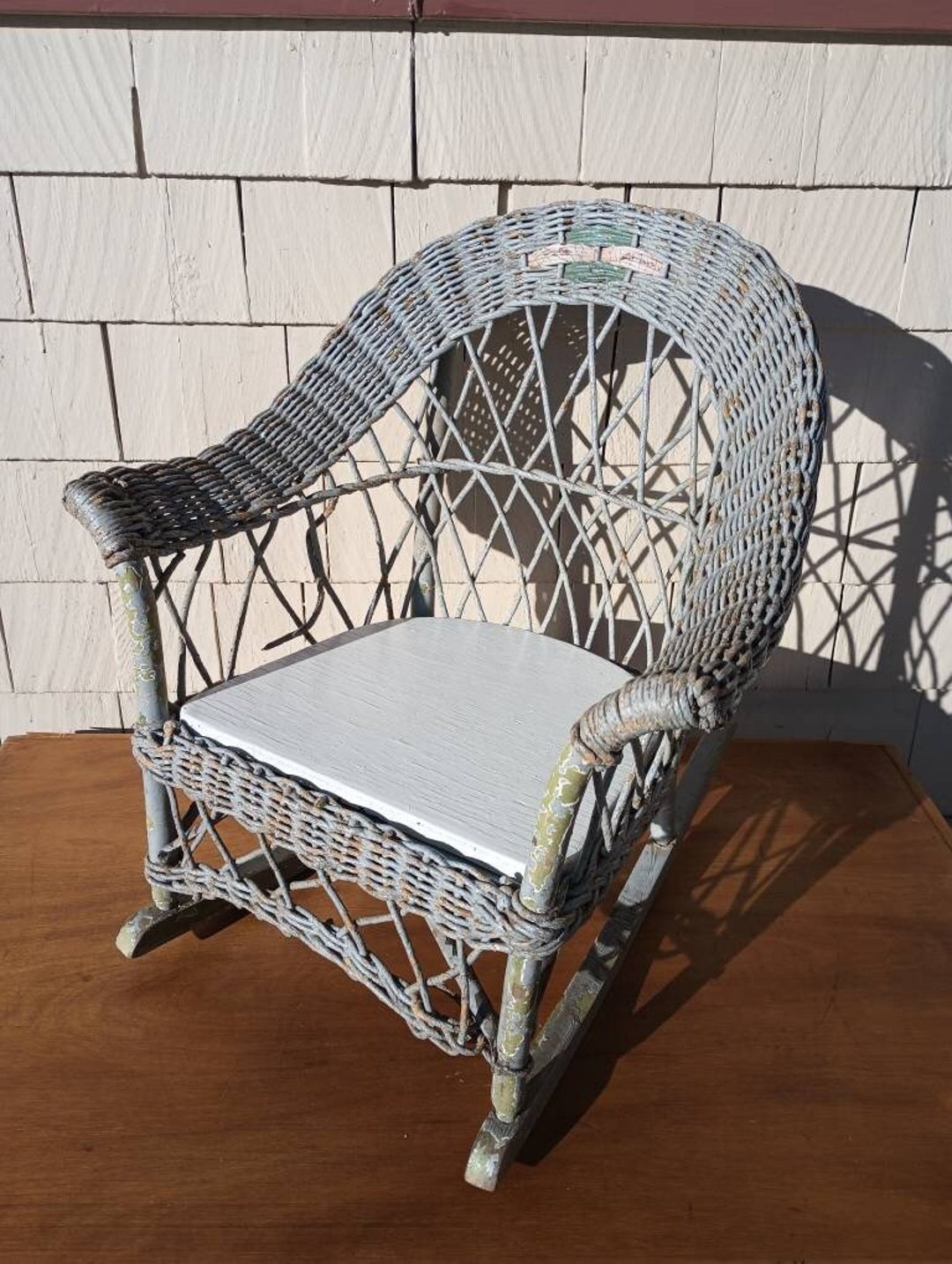 Vintage Child's Wicker Rocking Chair Etsy
