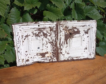 Vintage Small Tin Ceiling Tile Section - 12 by 24 Inches - Amazing Patina