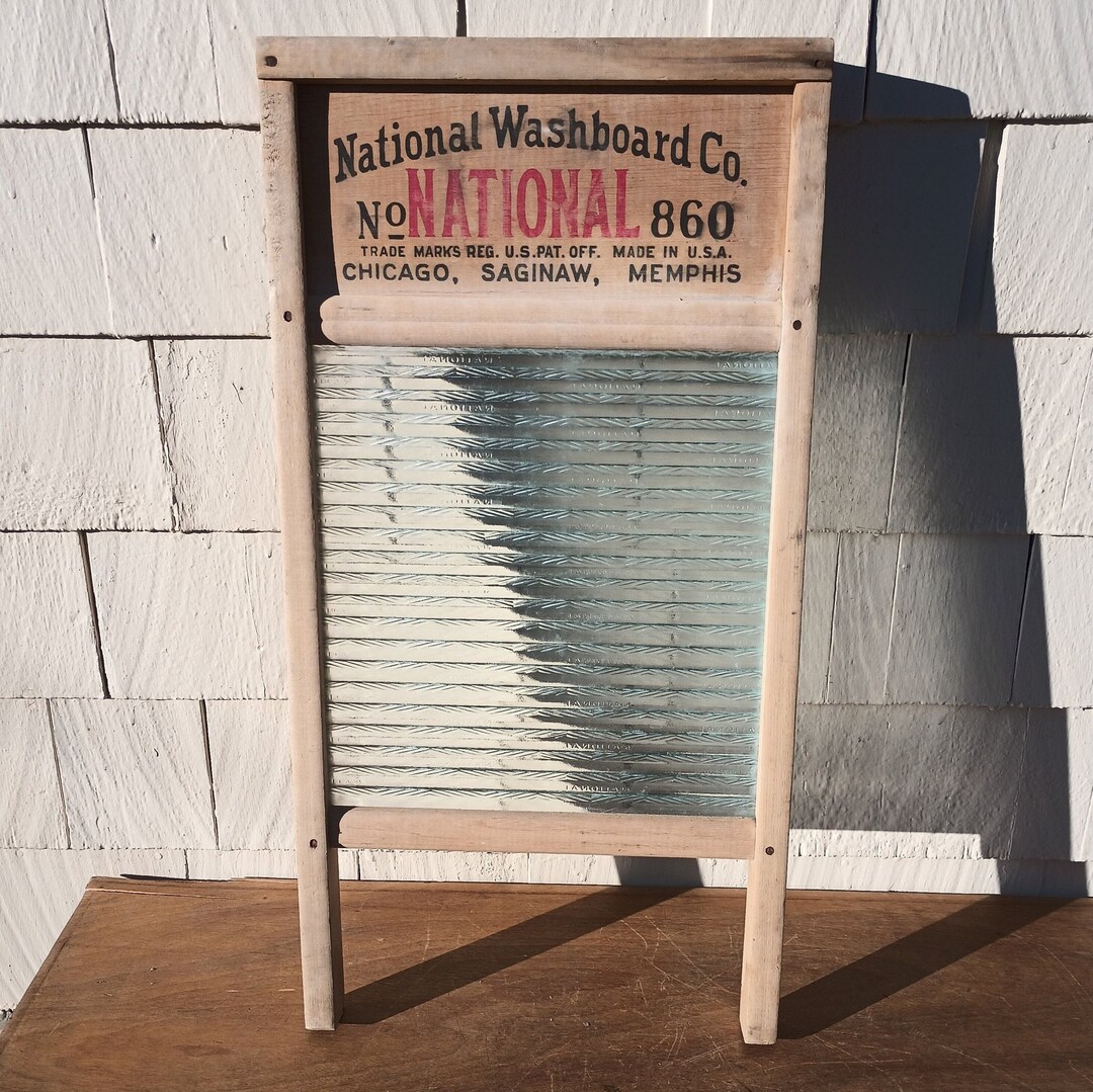 Vintage Glass Washboard National Washboard Company Etsy