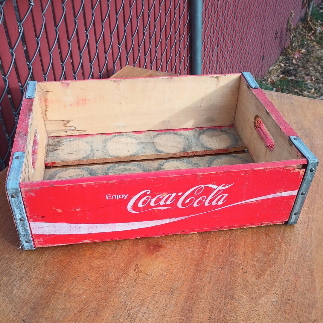 Vintage Coke Crate Classic Red and White Etsy