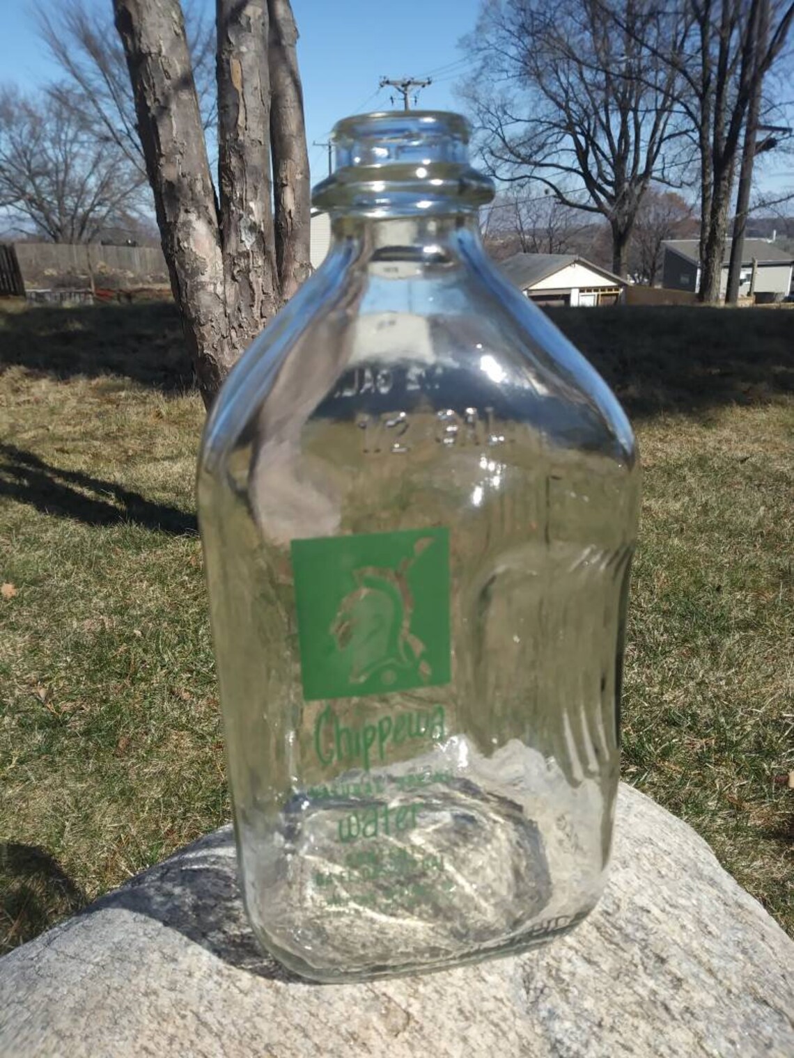 Chippewa Falls Spring Water Bottle Green Logo Etsy