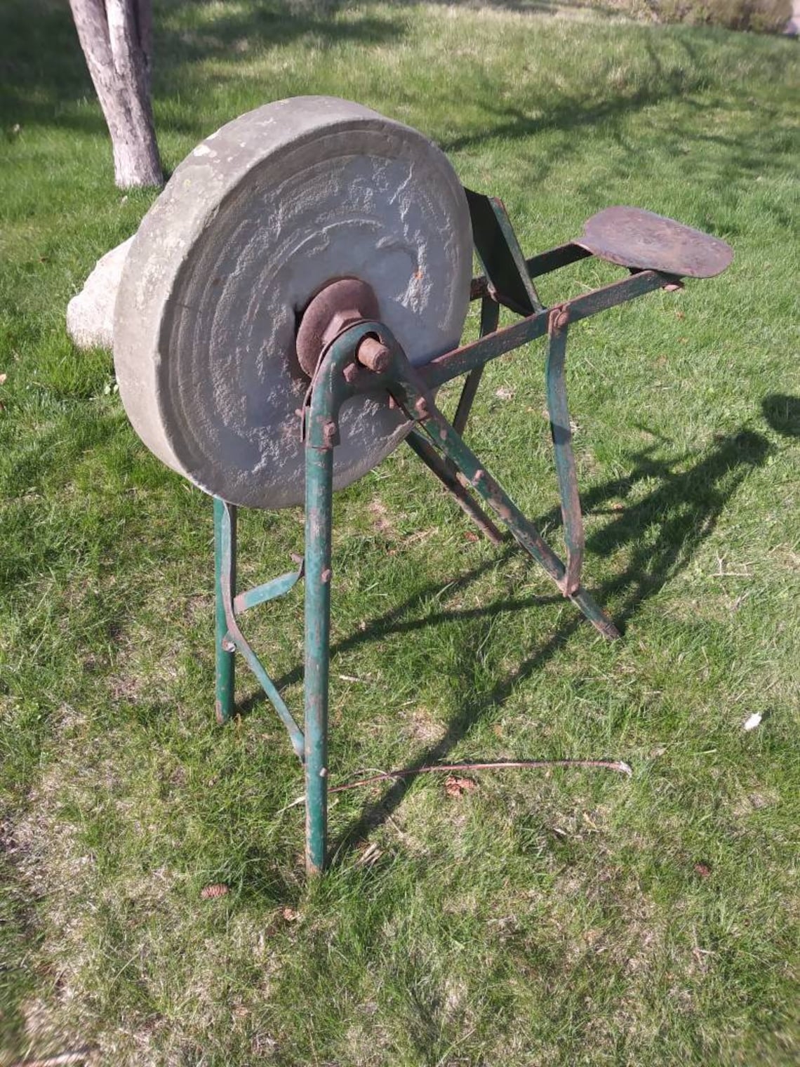 Vintage Hand Powered Grinding Wheel or Sharpening Stone Etsy