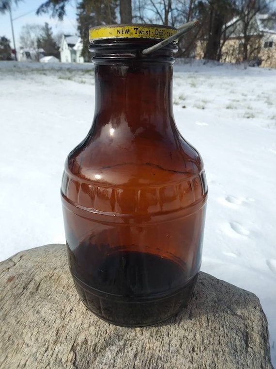 Vintage Glass Juice Bottle Perfect Rustic Vase Etsy