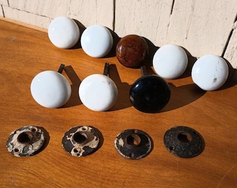 Vintage Ceramic Doorknobs for Decoration and/or Repurpose - Group of 8