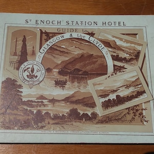 Vintage Guidebook to Glasgow and the Clyde - St. Enoch Station Hotel, Glasgow, Scotland - 1884
