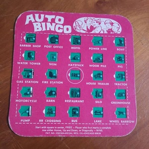 Vintage &quot;Auto Bingo&quot; Game