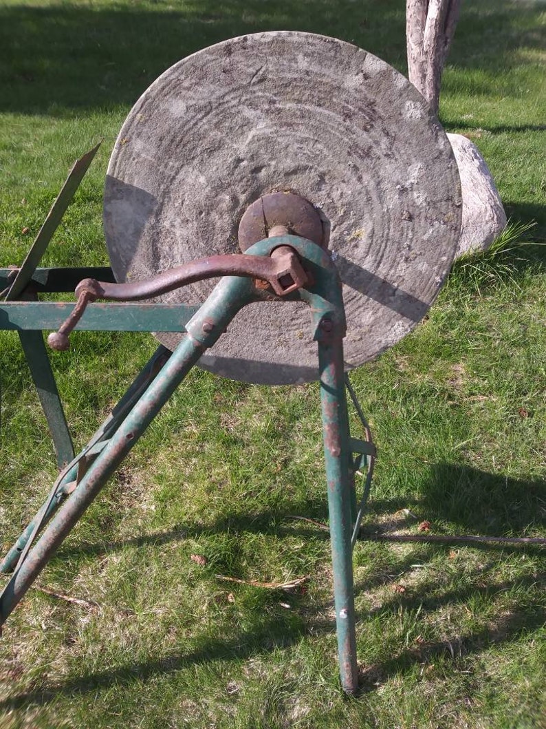 Vintage Hand Powered Grinding Wheel or Sharpening Stone Etsy