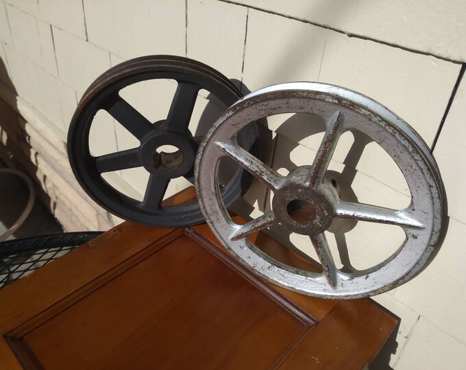 Pair of Vintage Vbelt Pulley Wheels Etsy