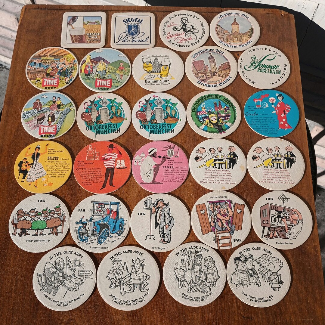 Vintage German Beer Coasters - Amazing Graphics - Group of 28 - Etsy