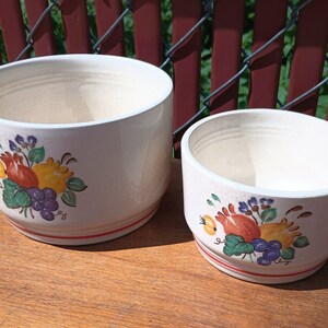 Two Vintage Bowls with Flowers - Knowles Utility Ware