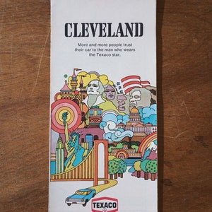 Vintage Road Map - Cleveland - Texaco - 1972