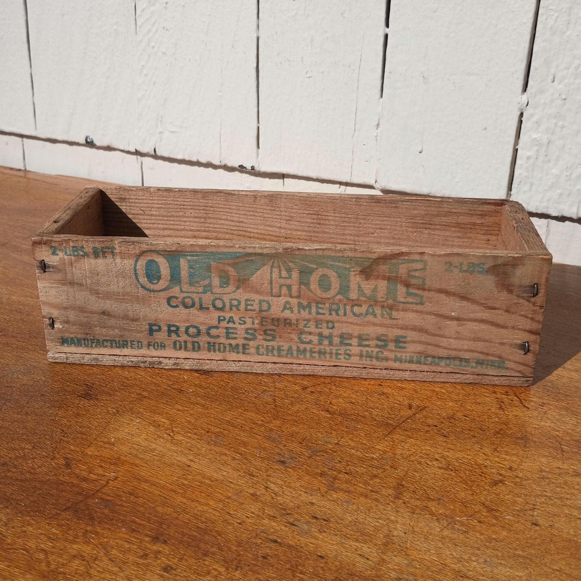 Vintage Wooden Cheese Box - Old Home Colored American Pasteurized