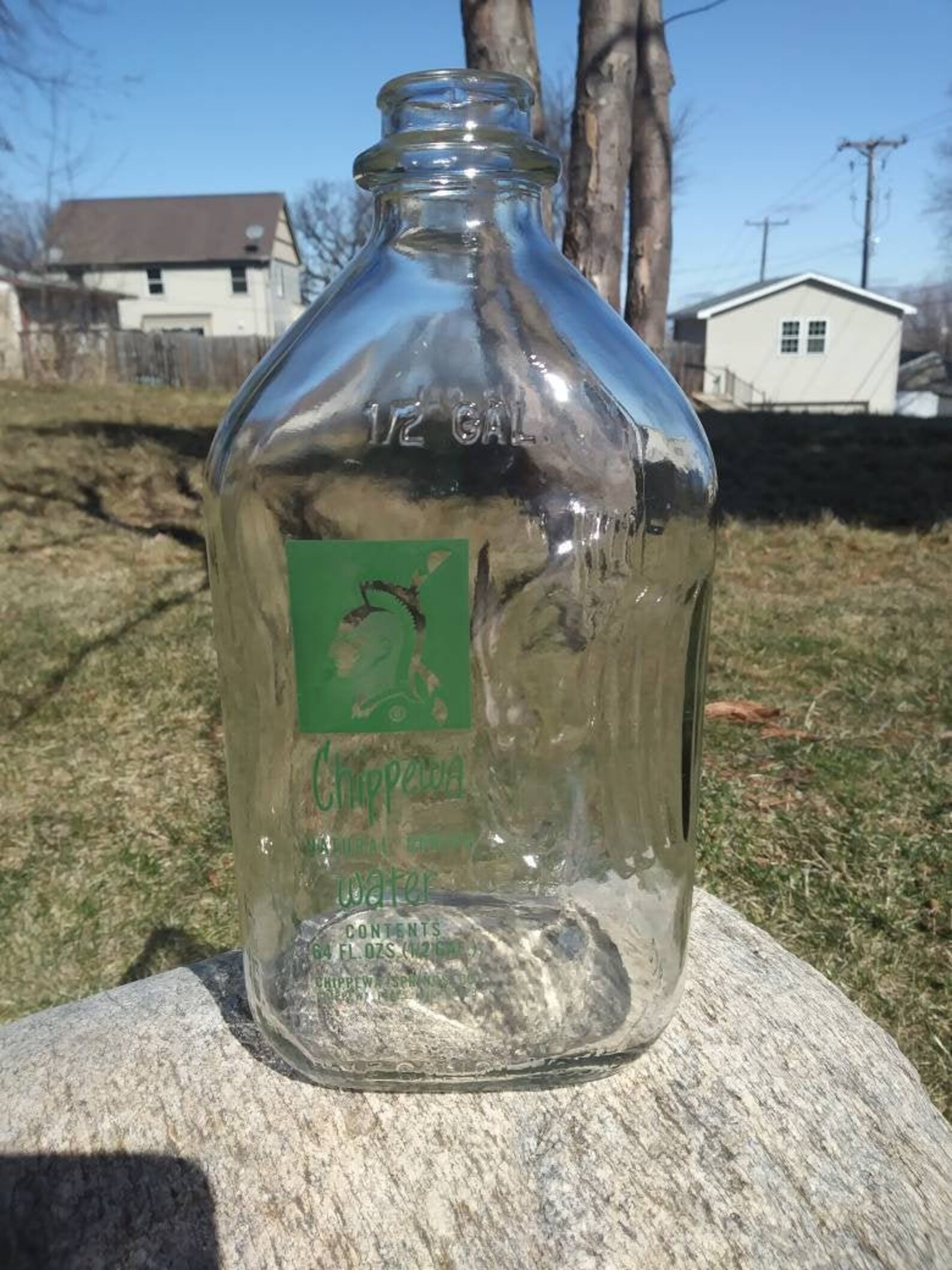 Chippewa Falls Spring Water Bottle Green Logo Etsy
